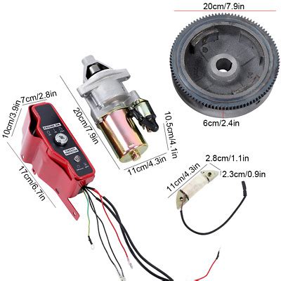 Electric Start Kit Starter Motor Ingnition Flywheel Switch Fit Honda