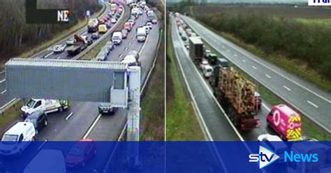 Woman Killed In M8 Crash Between Lorry And Car Forcing Ten Hour Road