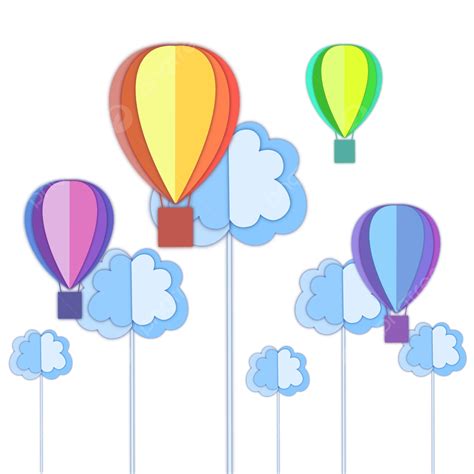 Hot Air Balloon Paper Cut PNG Vector PSD And Clipart With Transparent Background For Free