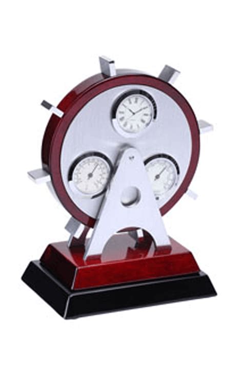 Rotated Desk Clock Set With Temp And Hyd