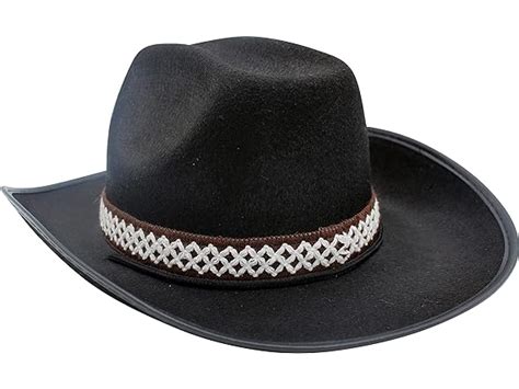 Cowboy Studded Fedora Black Hat Costume