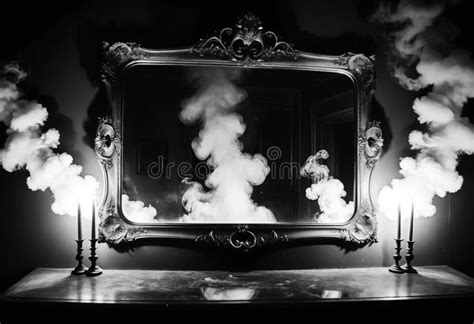 Dark Room A Magical Antique Mirror Stock Illustration Illustration