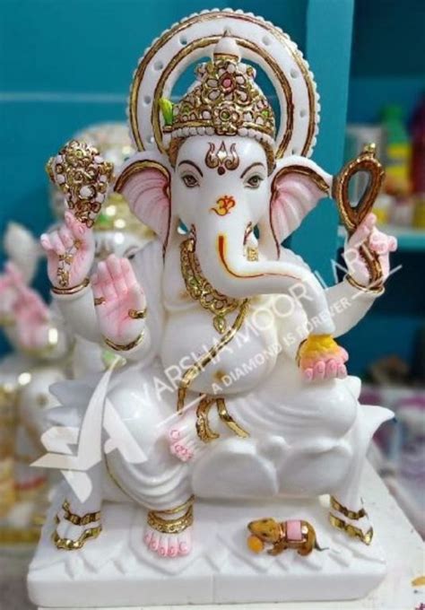 Multicolor Pan India Lord Ganesh Marble Statue Packaging Type Steel