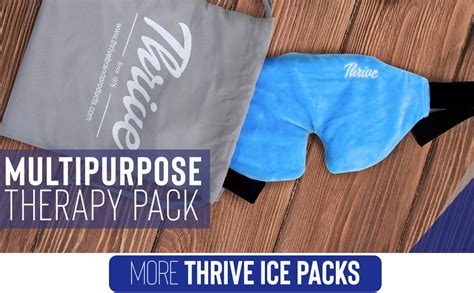 Amazon Thrive Ice Pack Gel Eye Mask Hot Cold Therapy Blue 1 Count Contoured Reusable
