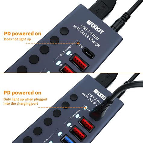 Wlxkjy Hub Usb Alimentado Por Aluminio Divisor De Concentrador Usb