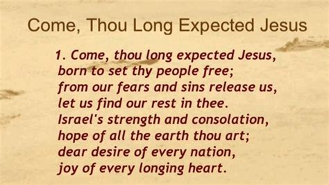 Come Thou Long Expected Jesus United Methodist Hymnal Youtube