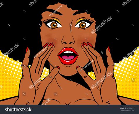 Wow Pop Art Face Sexy Surprised Stock Vector Royalty Free 483129229