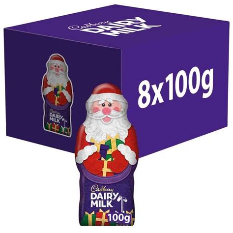 Cadbury Dairy Milk Hollow Chocolate Santa 100g Box Of 8 Cadbury Ts