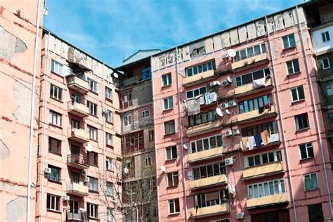 Old Ancient Soviet High Rise Buildings Russian Apartment Buildings A