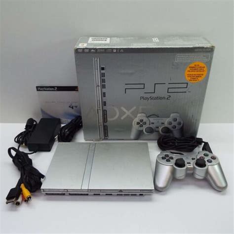 SONY PLAYSTATION 2 SLIM SATIN SILVER CONSOLE SYSTEM SCPH 79001 IN BOX