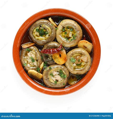 Champinones Al Ajillo Garlic Mushrooms Stock Photo Image Of Pepper
