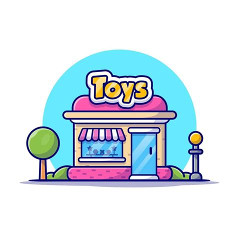 Toy Shop Cartoon Vector Icon Illustration Business Building Icon