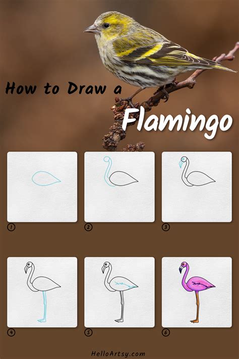How To Draw A Flamingo Step By Step For Kids Draw Along With 6 Simple