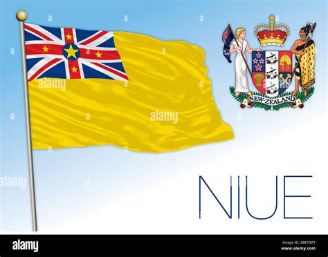 Isla Niue bandera nacional oficial Nueva Zelandia ilustración