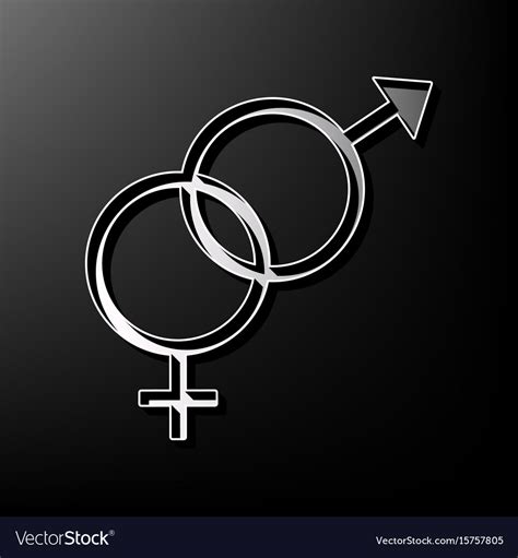 Sex Symbol Sign Gray D Printed Icon On Royalty Free Vector