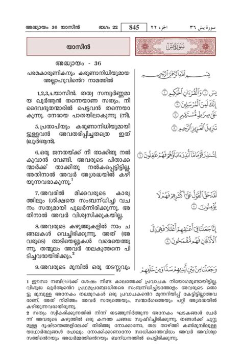 Surah Yaseen In Malayalam Easy To Read Amazing Translation