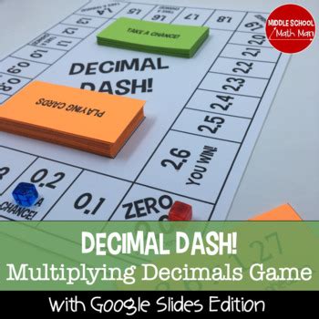 Multiplying With Decimals Game Decimal Dash Board Game TPT