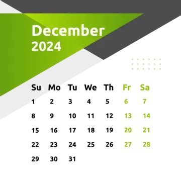 Monthly Calendar Design December 2024 Vector December 2024 Calendar