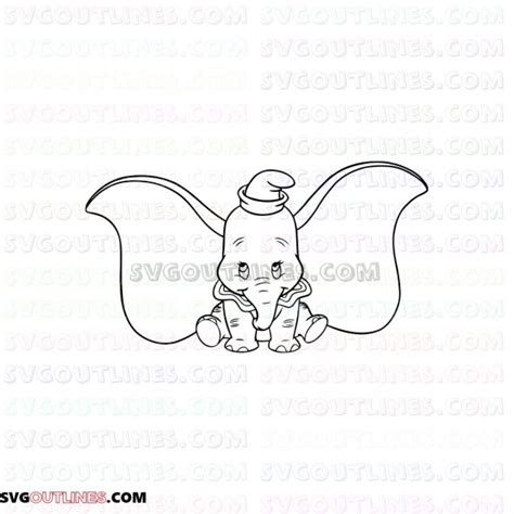 Dumbo With Big Ears Outline Svg Dxf Eps Pdf Png