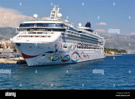 Norwegian Star Cruise Ship Docked In Port Of Split Croatia Stock Photo