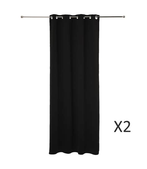 Lot De Rideaux Occultants Oeillets Noir X Cm