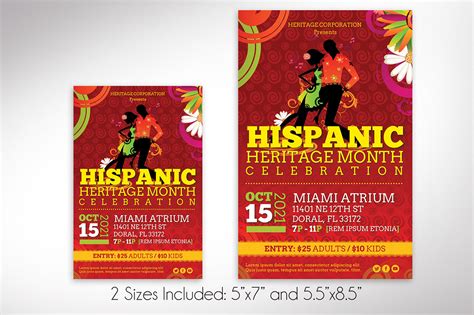 Hispanic Heritage Flyer Canva Template Behance