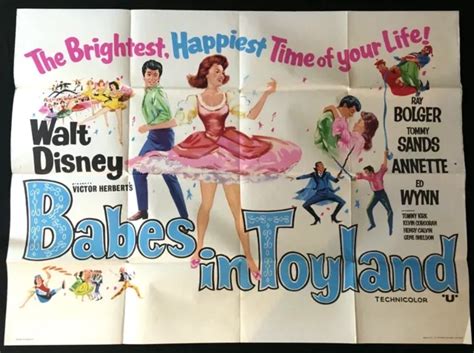 BABES IN TOYLAND Original Quad Movie Cinema Poster 1961 Walt Disney 90