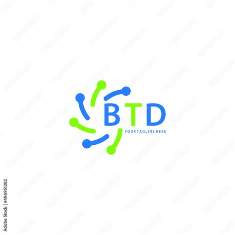 BTD Logo Design Initial Creative Letter On White Background BTD Vector