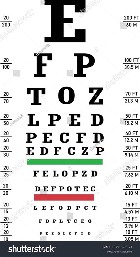 Poster Vision Testing Eye Chart Sign Stock Vector Royalty Free