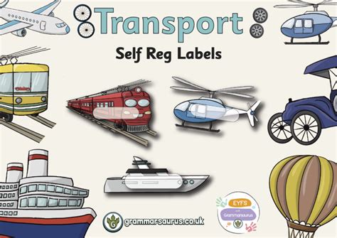 EYFS Transport Self Reg Labels Grammarsaurus