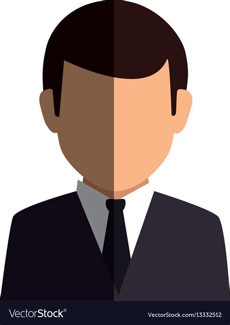 Colorful Silhouette Faceless Half Body Man Formal Vector Image