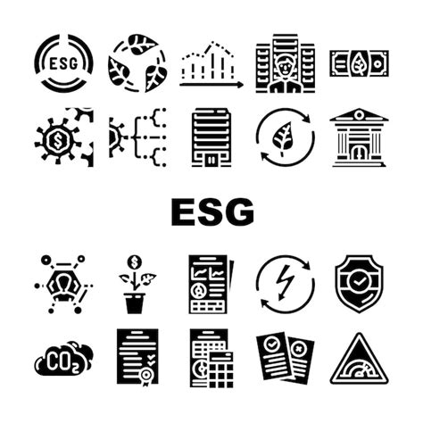 Premium Vector Environmental Social Governance Icons Set Vector Esg