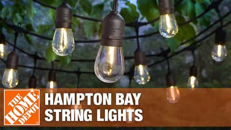 Hampton Bay Ft String Lights With Led Bulbs The Home Depot Youtube