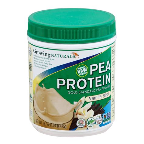 Growing Naturals Yellow Pea Protein Powder Vanilla Blast Shop Diet