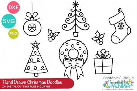 Hand Drawn Christmas Shapes SVG Files for Cricut