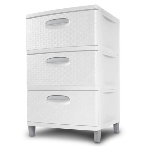 Sterilite 3 Weave Drawer Unit White