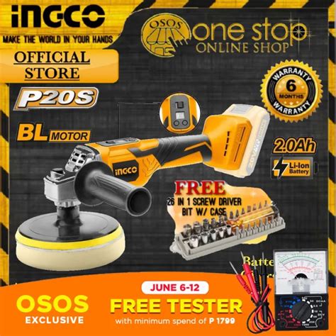 Ingco Lithium Ion Cordless Angle Polisher Apli V In