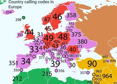 Cool Maps Every Day On Instagram Country Calling Codes In Europe Map