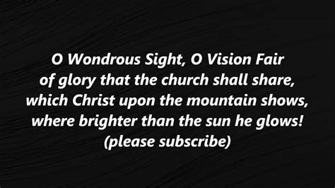 O Wondrous Sight O Vision Fair Hymn Lyrics Words Methodist Presbyterian