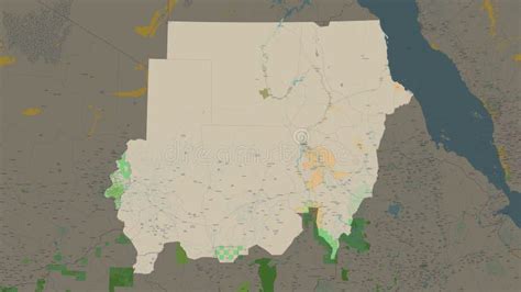 Sudan Highlighted Topo French Stock Illustration Illustration Of