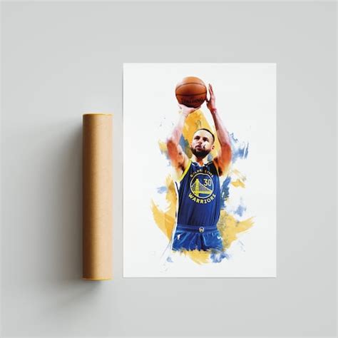 Stephen Curry Poster Golden State Warriors Wall Art Etsy