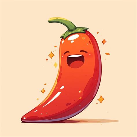 Premium Vector Fiery Chili Pepper Hot Cartoon Style