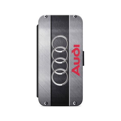 Audi Logo Car Leather Wallet Flip Phone Case Cover For Iphone And