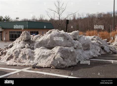 Dirty Snow Pile On Parking Lot Usa Stock Photo Alamy