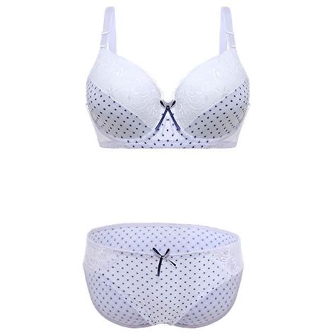 2pcs Polka Dot Bowknot Lace Underwire Thin Bra Sets Bra Set Bra Polka Dots