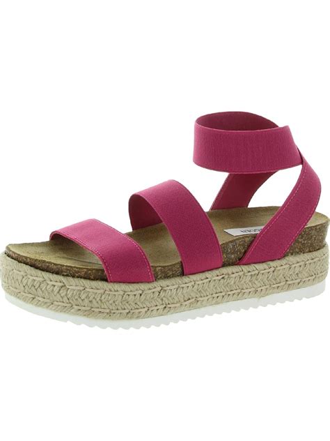 Steve Madden Womens Kimmie Sandals Flatform Espadrilles Purple 5 Medium