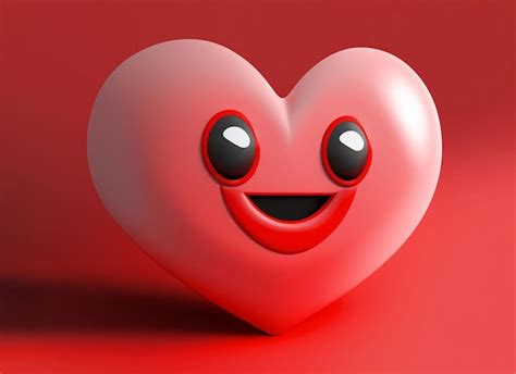 Premium Ai Image Smile Red Heart On Red Background World Smile Day