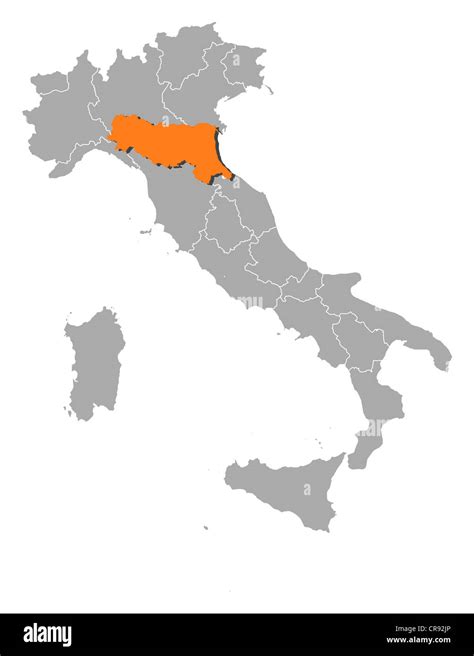 Mappa Politica Dell Italia Con Le Diverse Regioni In Cui La Regione