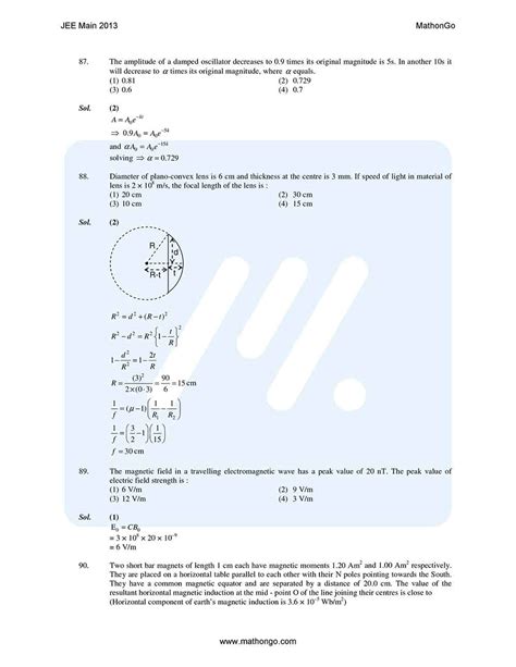 JEE Main 2013 Previous Year Question Paper With Answer Keys MathonGo