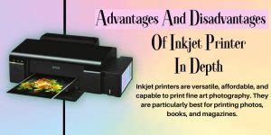 Advantages And Disadvantages Of Inkjet Printer In Depth